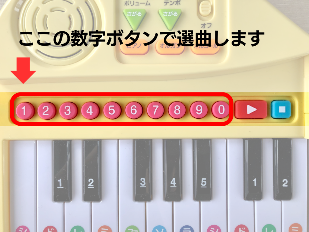 選曲数字ボタン
